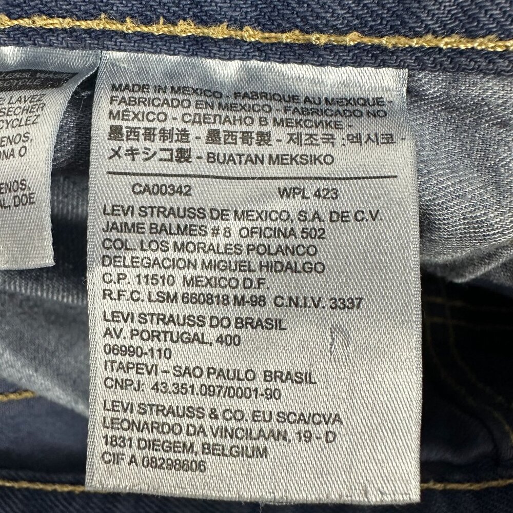 Levis 505 Mens Blue Jeans 38x30 Cotton Denim Frayed Hem Classic Fit - Picture 3 of 9